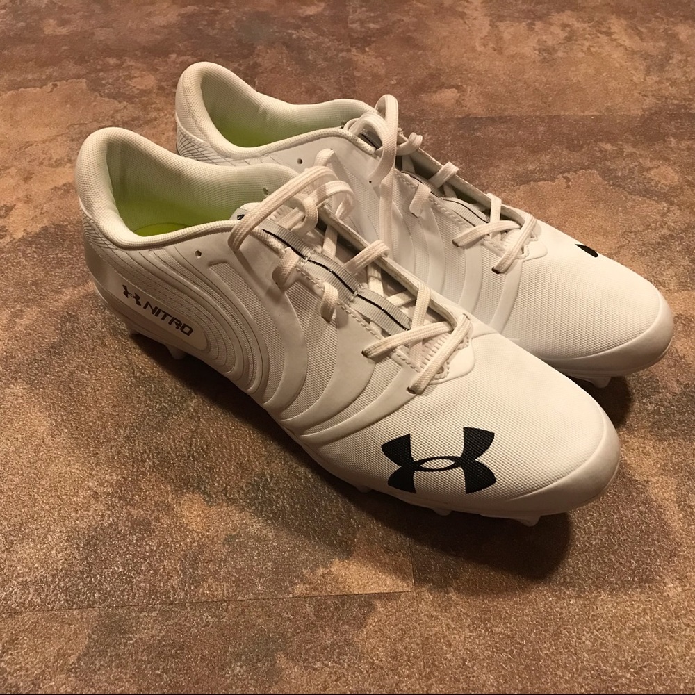 Under Armour Icy White Nitro Cleats